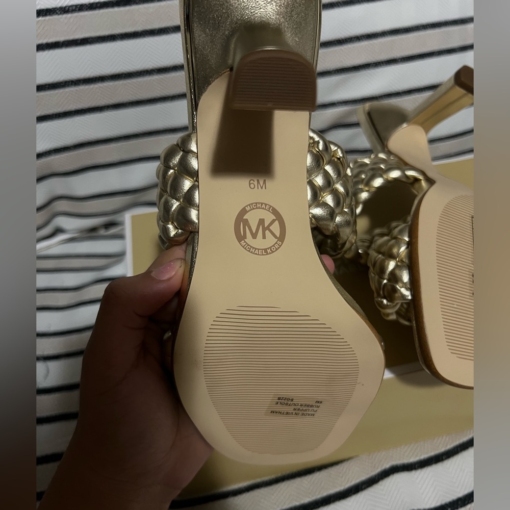 Michael Kors Metallic Gold Amelia Mules